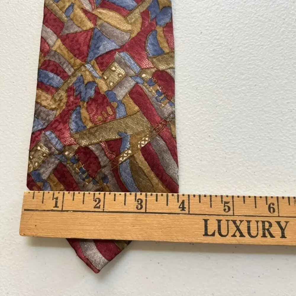 Christian Dior Monsieur Necktie Men's Abstract Mosaic Multicolor All Silk